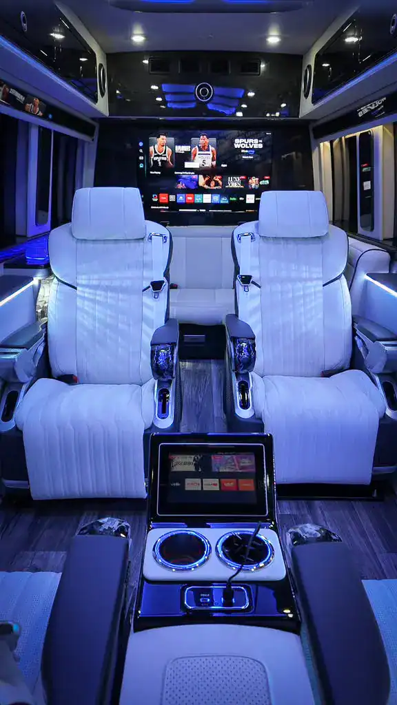 Sprinter Jet passenger controls for financial roadshow travel